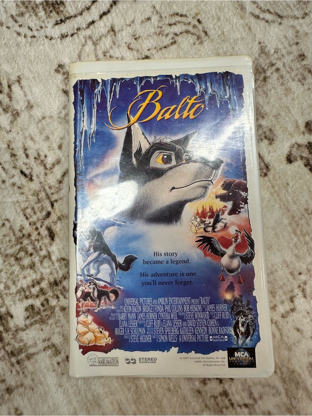 Balto (VHS, 1996) VHS Tape Fonda Bacon 90s Movie Vintage Clamshell
